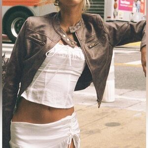 Lioness Fashion Bella Moto jacket Chocolate